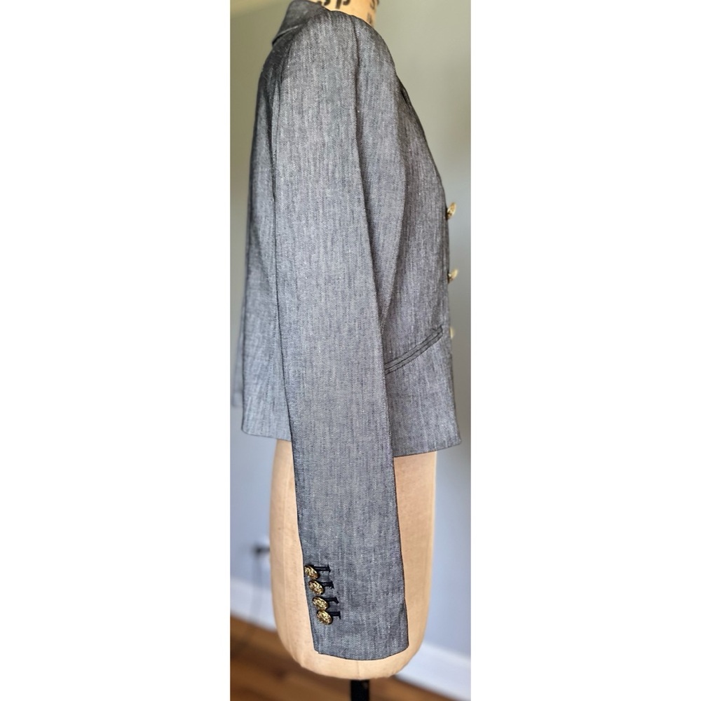 White House Black Market Cropped Linen Blend Studio Blazer 8 - Picture 7 of 14